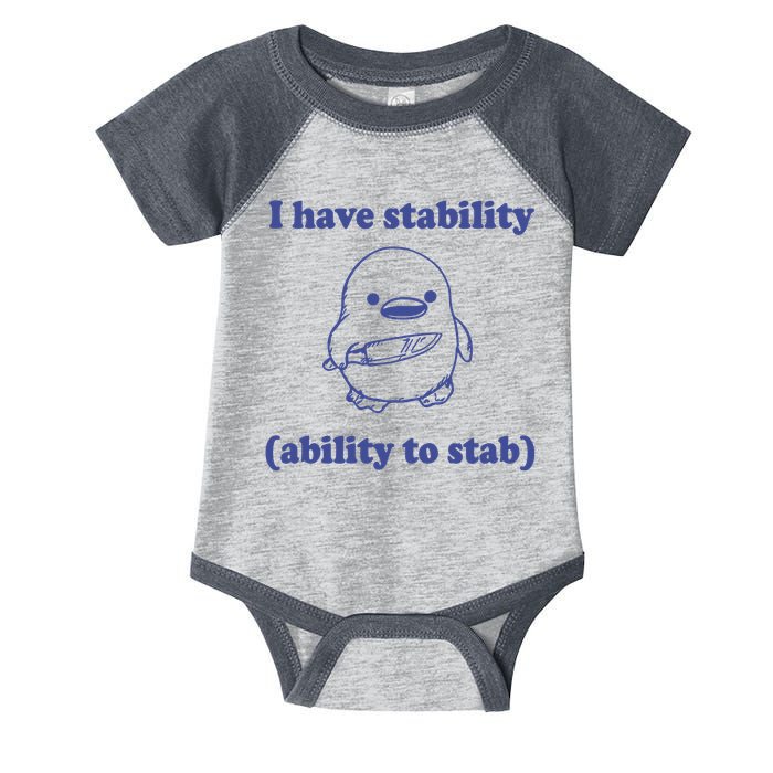 I Have Stability Ability To Stab Funny Infant Baby Jersey Bodysuit