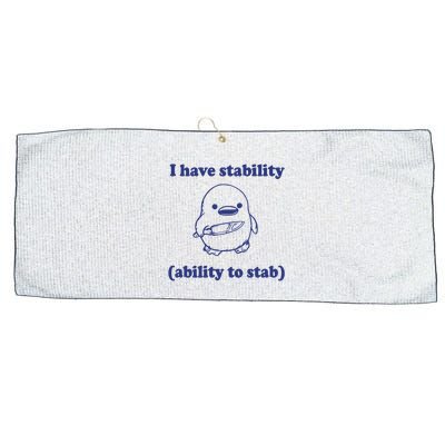 I Have Stability Ability To Stab Funny Large Microfiber Waffle Golf Towel