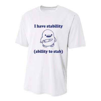 I Have Stability Ability To Stab Funny Youth Performance Sprint T-Shirt