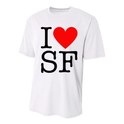 I Heart San Francisco I Love Sf Youth Performance Sprint T-Shirt
