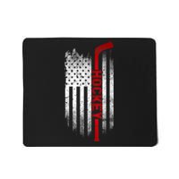 Ice Hockey Stick USA Flag Sports Patriotic Hockey Player Mousepad