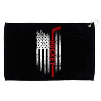 Ice Hockey Stick USA Flag Sports Patriotic Hockey Player Grommeted Golf Towel