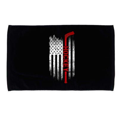 Ice Hockey Stick USA Flag Sports Patriotic Hockey Player Microfiber Hand Towel