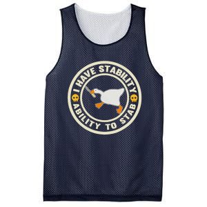 I Have Stability Ability To Stab Funny Goose Silly Humor Mesh Reversible Basketball Jersey Tank