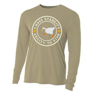 I Have Stability Ability To Stab Funny Goose Silly Humor Cooling Performance Long Sleeve Crew