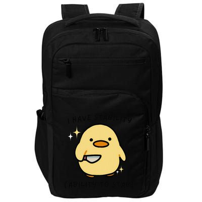 I Have Stability Ability To Stab Funny Cute Duck Impact Tech Backpack