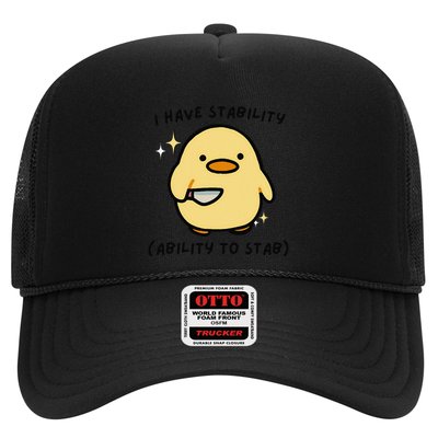 I Have Stability Ability To Stab Funny Cute Duck Trucker Hat