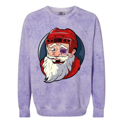 Ice Hockey Santa Claus Goalie Coach Christmas Gift Colorblast Crewneck Sweatshirt