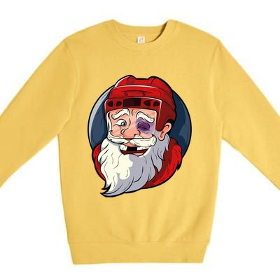 Ice Hockey Santa Claus Goalie Coach Christmas Gift Premium Crewneck Sweatshirt