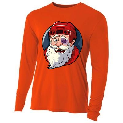 Ice Hockey Santa Claus Goalie Coach Christmas Gift Cooling Performance Long Sleeve Crew