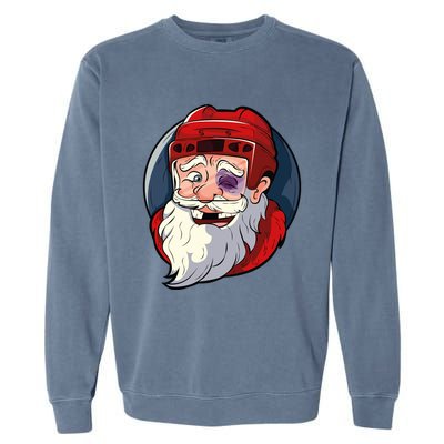 Ice Hockey Santa Claus Goalie Coach Christmas Gift Garment-Dyed Sweatshirt