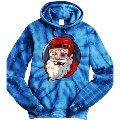 Ice Hockey Santa Claus Goalie Coach Christmas Gift Tie Dye Hoodie