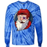 Ice Hockey Santa Claus Goalie Coach Christmas Gift Tie-Dye Long Sleeve Shirt