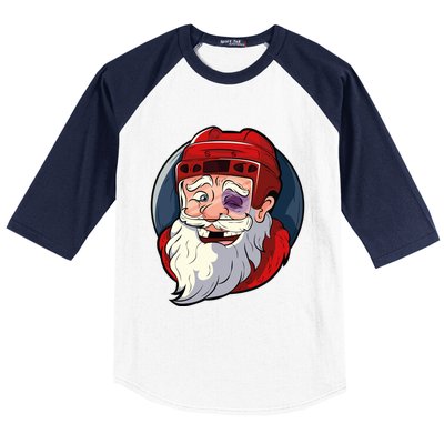 Ice Hockey Santa Claus Goalie Coach Christmas Gift Baseball Sleeve Shirt