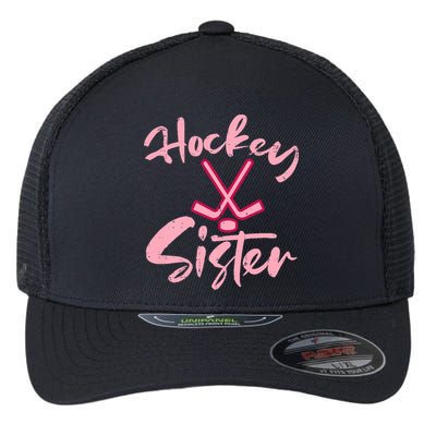 Ice Hockey Sister Fan Wo Girl Flexfit Unipanel Trucker Cap