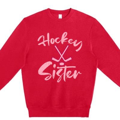 Ice Hockey Sister Fan Wo Girl Premium Crewneck Sweatshirt