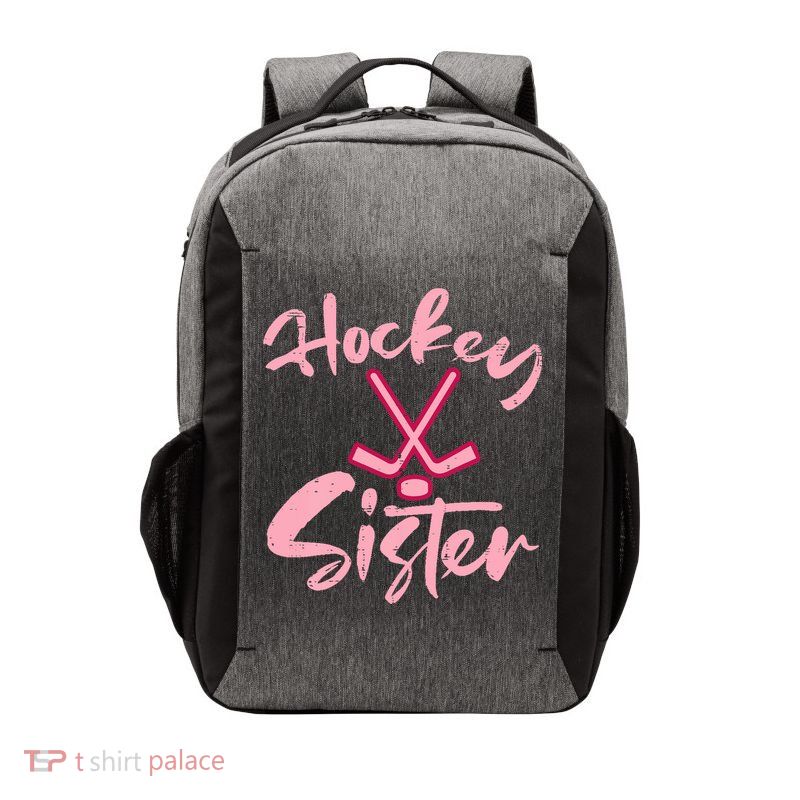 Ice Hockey Sister Fan Wo Girl Vector Backpack