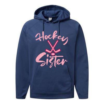 Ice Hockey Sister Fan Wo Girl Performance Fleece Hoodie