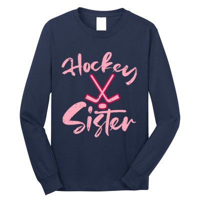 Ice Hockey Sister Fan Wo Girl Long Sleeve Shirt