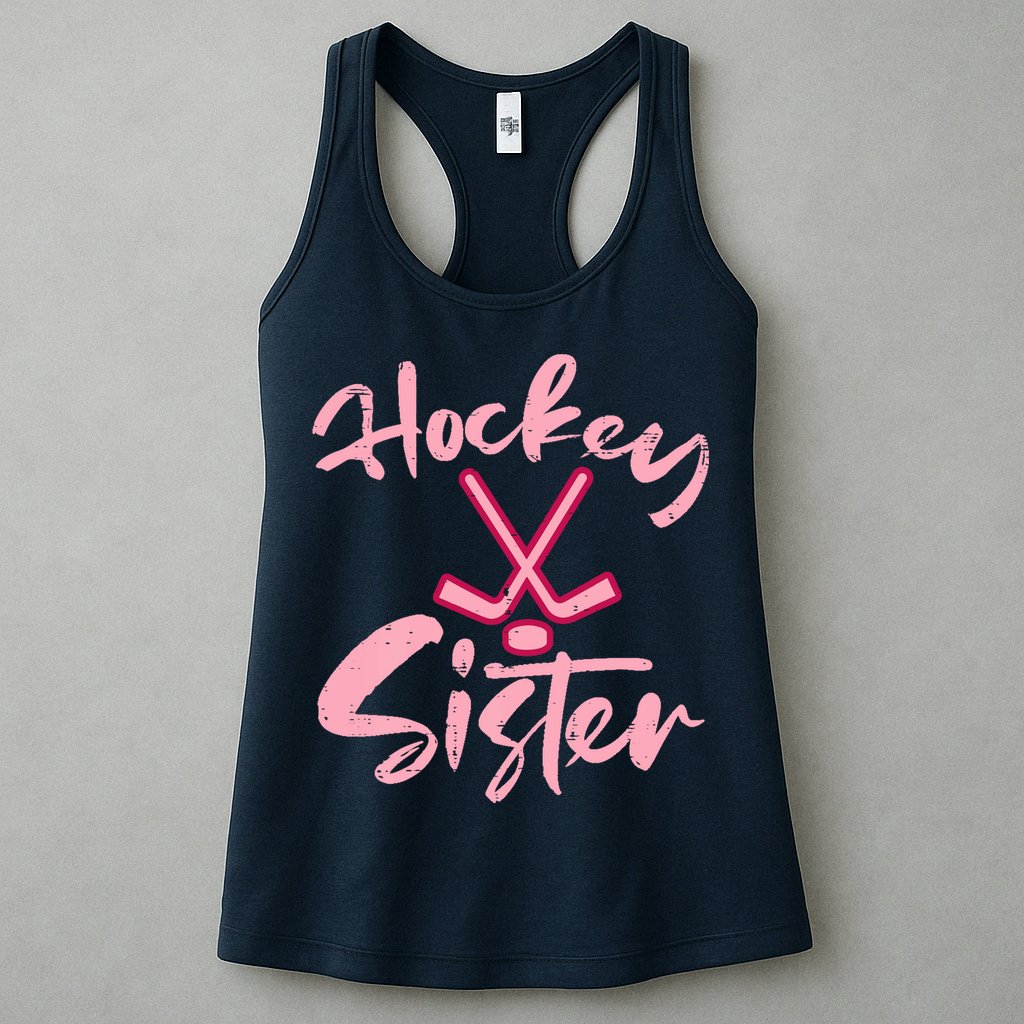 Ice Hockey Sister Fan Wo Girl Womens Tank Top