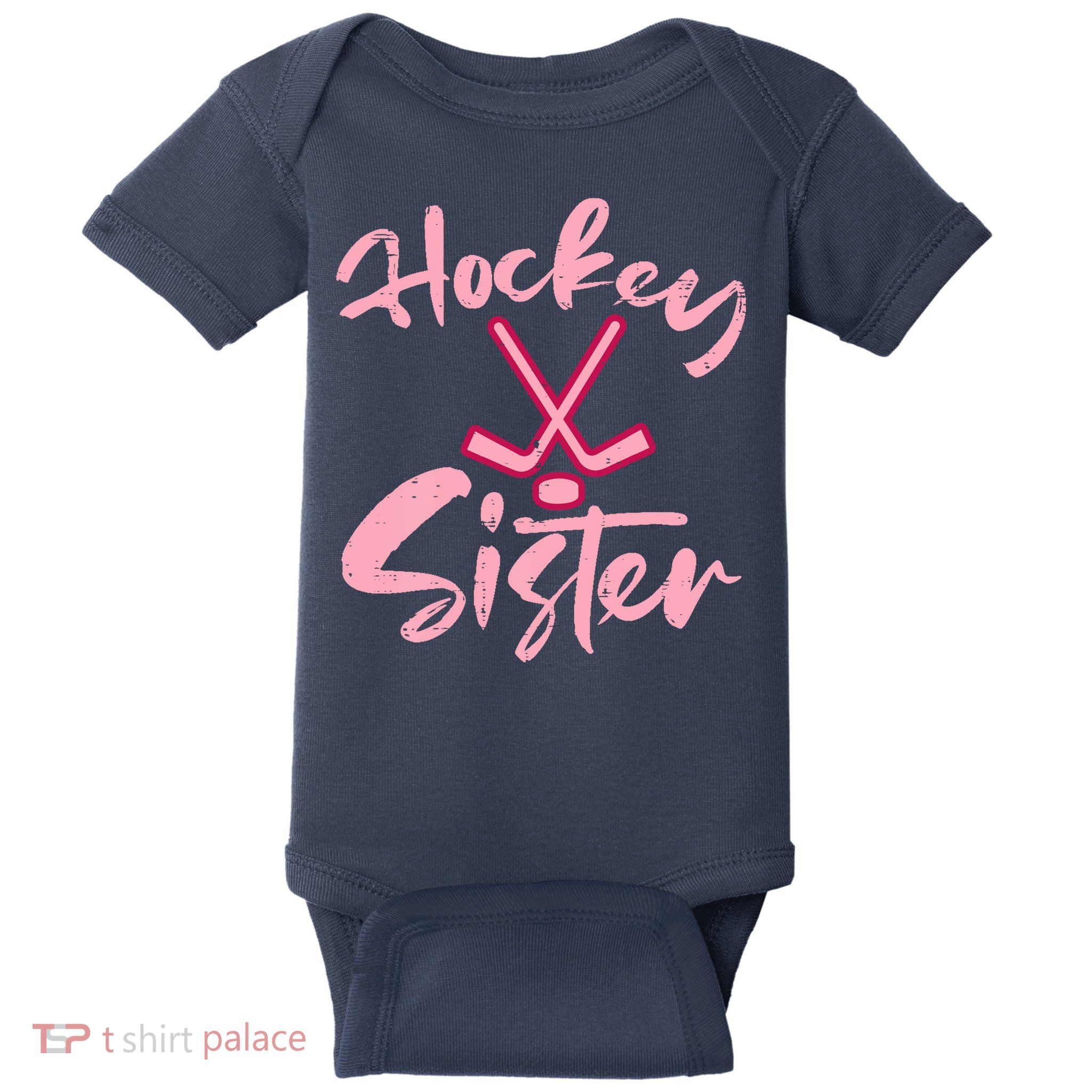 Ice Hockey Sister Fan Wo Girl Baby Bodysuit