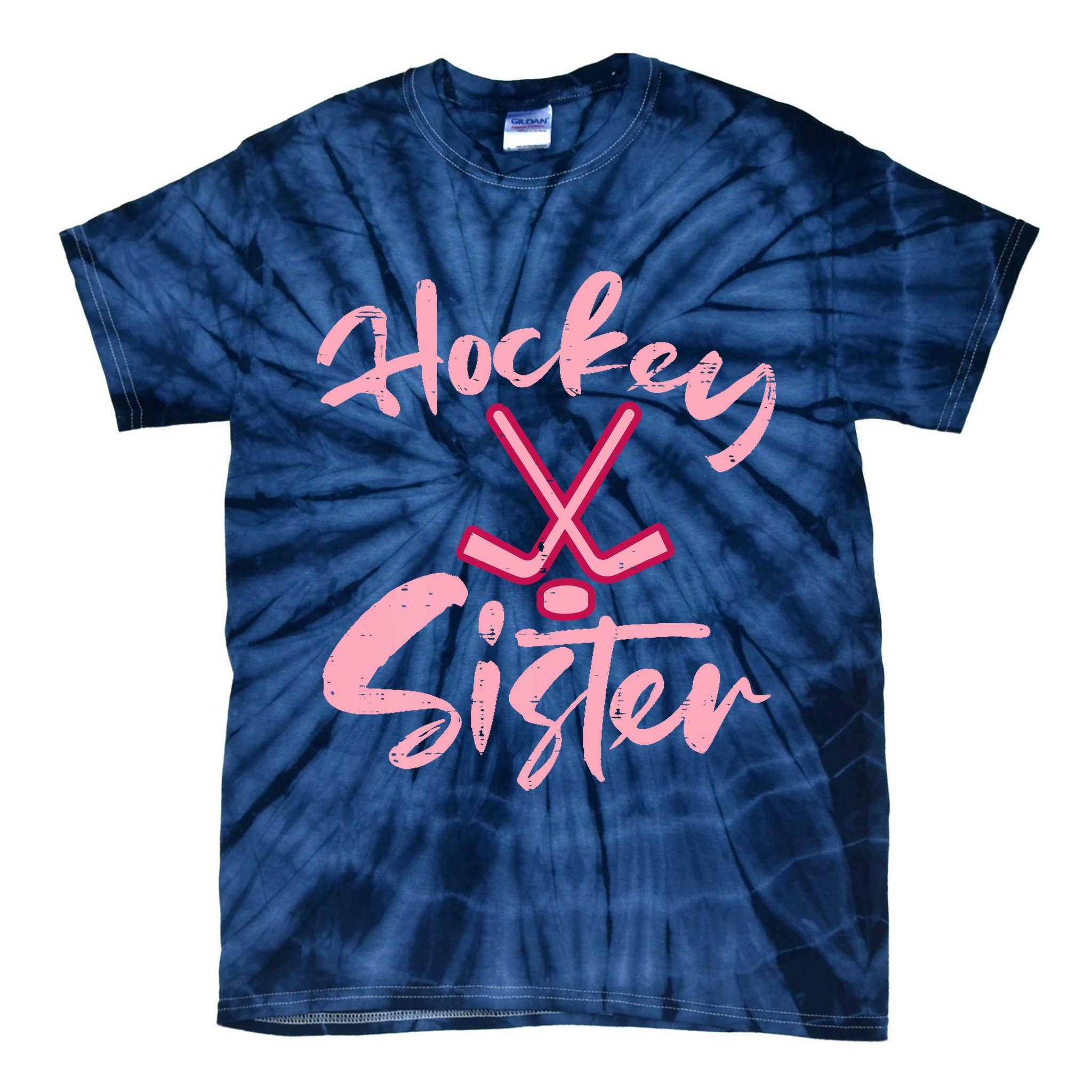 Ice Hockey Sister Fan Wo Girl Tie-Dye T-Shirt