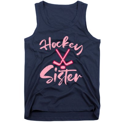 Ice Hockey Sister Fan Wo Girl Tank Top