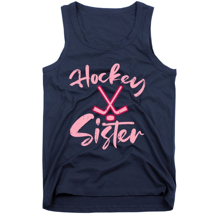 Ice Hockey Sister Fan Wo Girl Tank Top