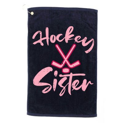 Ice Hockey Sister Fan Wo Girl Golf Towel