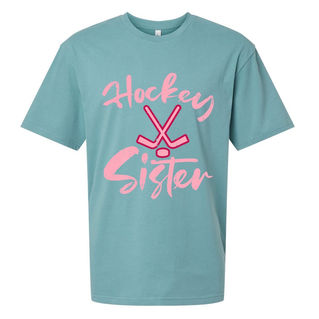 Ice Hockey Sister Fan Wo Girl Sueded Cloud Jersey T-Shirt