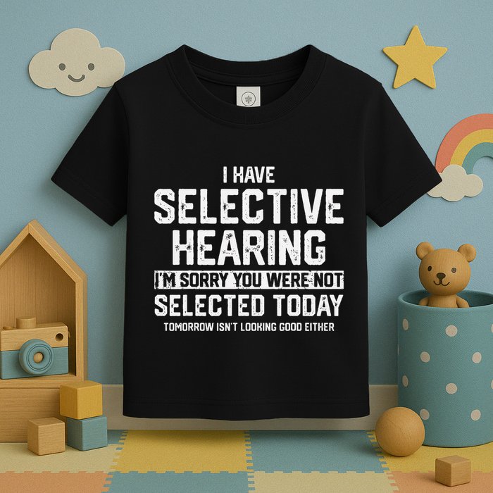 I Have Selective Hearing You Were Not Selected Toddler T-Shirt