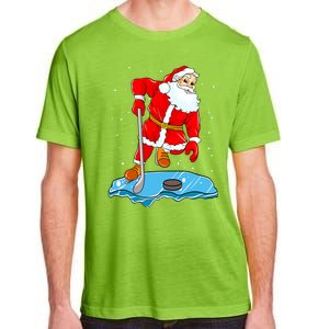 Ice Hockey Santa Claus Christmas Player Coach Team Dad Gift Adult ChromaSoft Performance T-Shirt