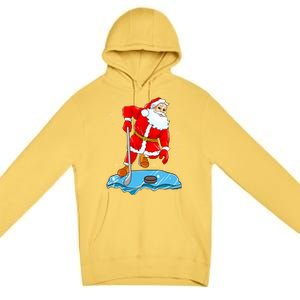 Ice Hockey Santa Claus Christmas Player Coach Team Dad Gift Premium Pullover Hoodie