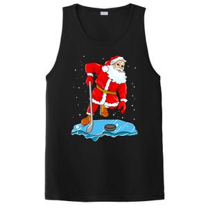 Ice Hockey Santa Claus Christmas Player Coach Team Dad Gift PosiCharge Competitor Tank