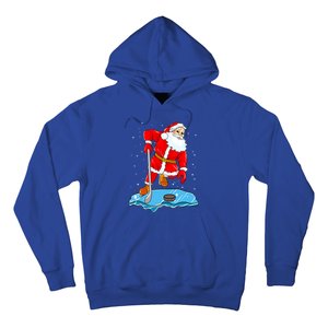 Ice Hockey Santa Claus Christmas Player Coach Team Dad Gift Hoodie