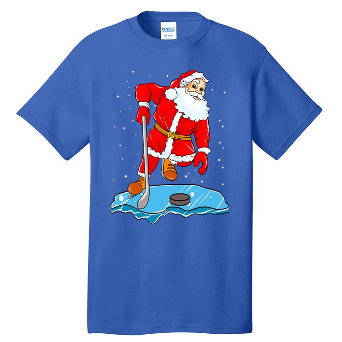 Ice Hockey Santa Claus Christmas Player Coach Team Dad Gift Tall T-Shirt