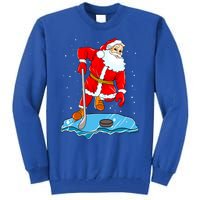 Ice Hockey Santa Claus Christmas Player Coach Team Dad Gift Tall Sweatshirt