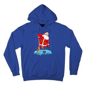 Ice Hockey Santa Claus Christmas Player Coach Team Dad Gift Tall Hoodie