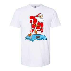 Ice Hockey Santa Claus Christmas Player Coach Team Dad Gift Softstyle CVC T-Shirt