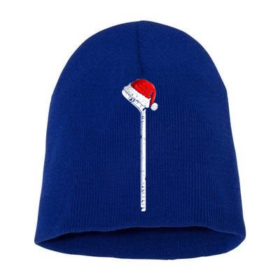 Ice Hockey Stick Santa Hat Christmas Gift Short Acrylic Beanie