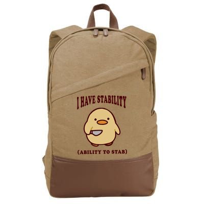 I Have Stability Ability To Stab Cotton Canvas Backpack