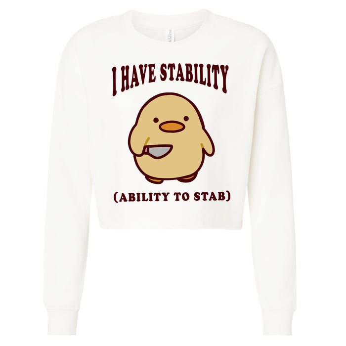 I Have Stability Ability To Stab Cropped Pullover Crew
