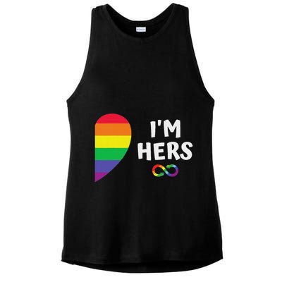 Im Hers Shes Mine Matching For Pride Lesbian Couples Lgbtq Ladies PosiCharge Tri-Blend Wicking Tank