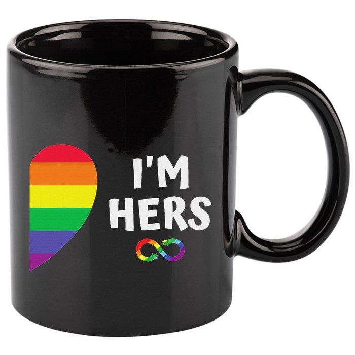 Im Hers Shes Mine Matching For Pride Lesbian Couples Lgbtq 11oz C Handle Ceramic Mug