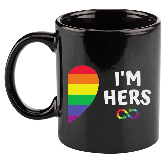 Im Hers Shes Mine Matching For Pride Lesbian Couples Lgbtq 11oz C Handle Ceramic Mug