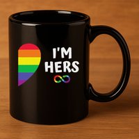 Im Hers Shes Mine Matching For Pride Lesbian Couples Lgbtq 11oz C Handle Ceramic Mug