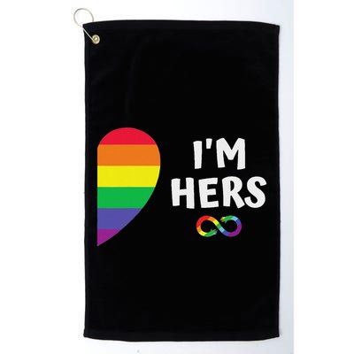 Im Hers Shes Mine Matching For Pride Lesbian Couples Lgbtq Golf Towel