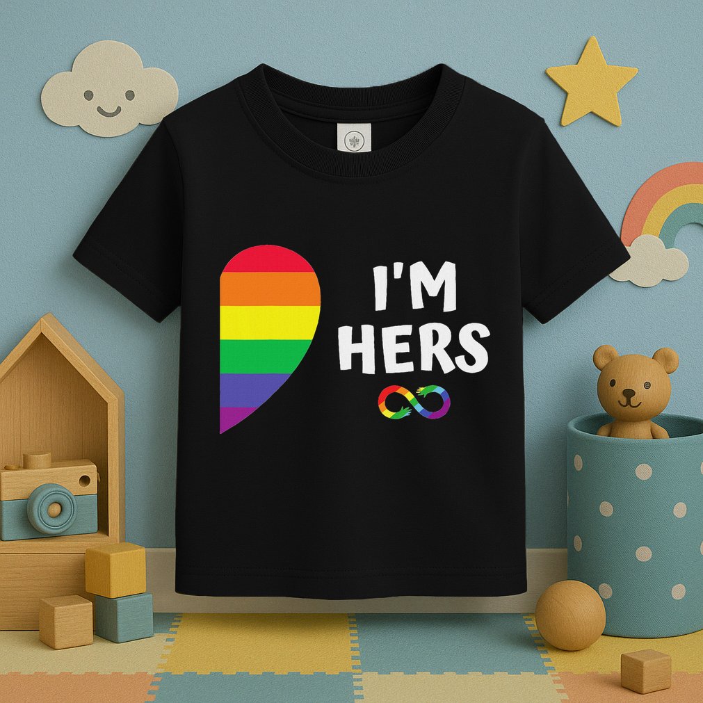 Im Hers Shes Mine Matching For Pride Lesbian Couples Lgbtq Toddler T-Shirt