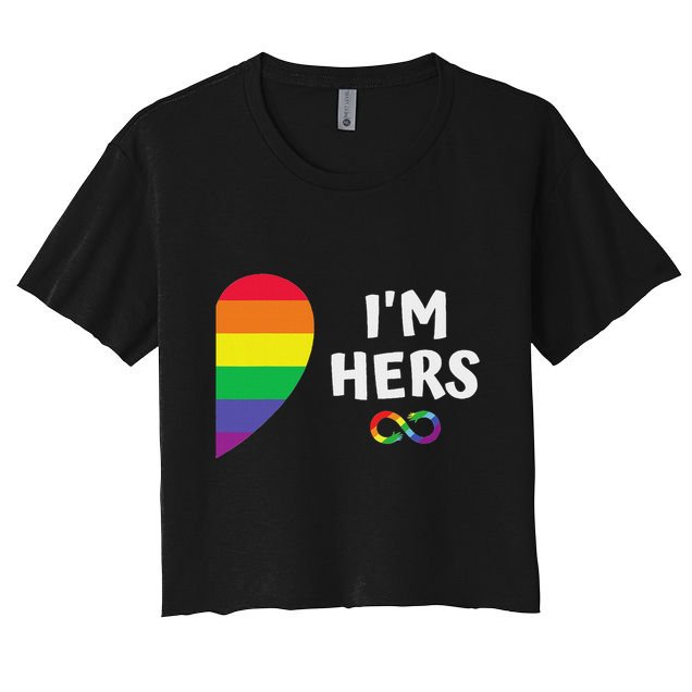 Im Hers Shes Mine Matching For Pride Lesbian Couples Lgbtq Crop Top