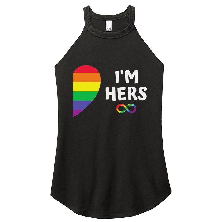 Im Hers Shes Mine Matching For Pride Lesbian Couples Lgbtq Women's Perfect Tri Rocker Tank